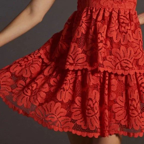 Anthropologie Maeve Strapless Lace Mini Dress NWT - Picture 2 of 15